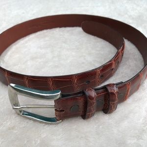 Torino Men's Alligator Belt Brown size 36